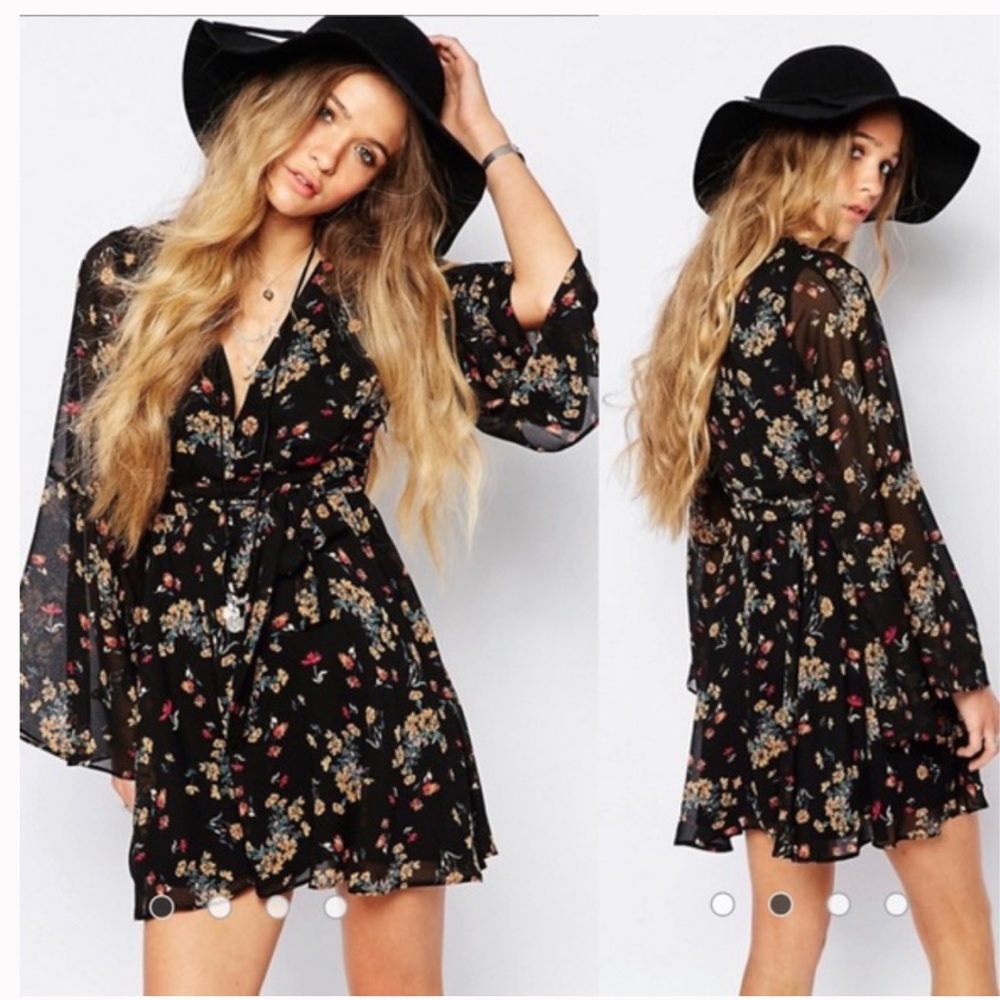SOLD. Free People LiLou bell sleeve mini dress